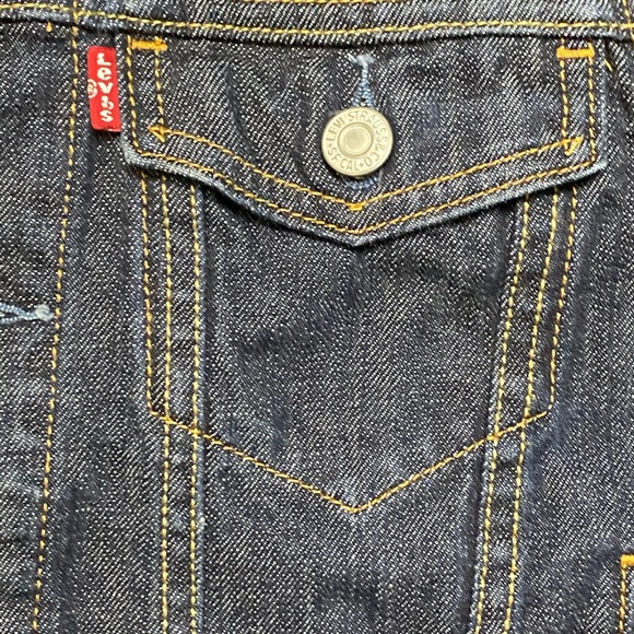LEVI STRAUSS Red Tab Dark Blue Denim Button Jacket - Picture 6 of 10